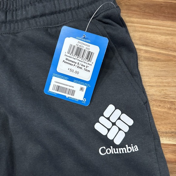 NWT Columbia Women's Trek Mid-Rise 5" Ins‎ Black Terry Shorts Size S (Orig. $50) - Picture 3 of 7